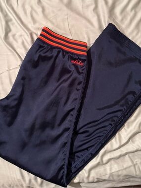 adidas Navy Athletic Pants with Orange Waist Accent